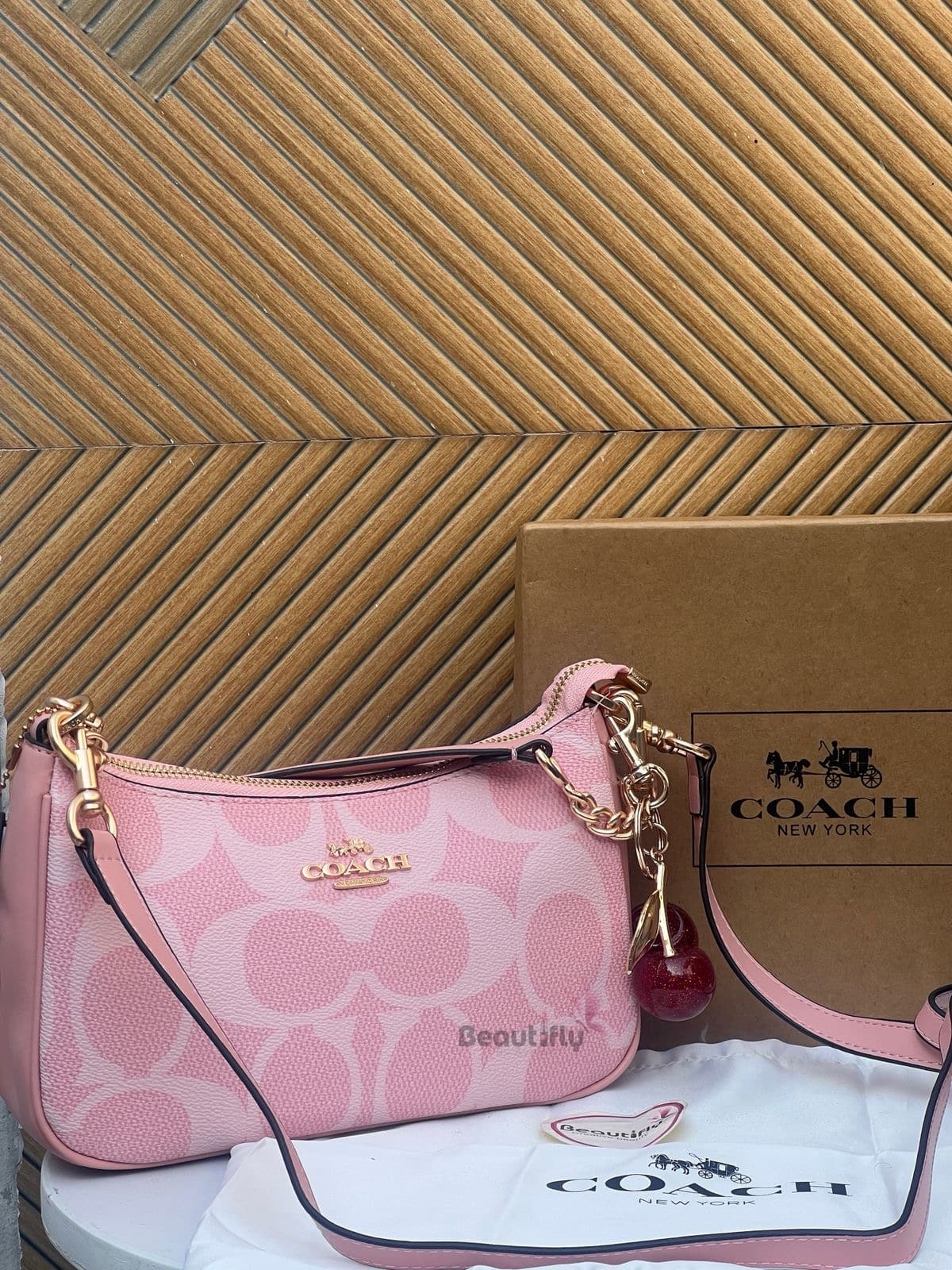 8F4D7499-3485-4621-Bdc8-5Bb49F486Ea7 Coach shoulder bag with cherry charm beautifly. Com. Pk 1